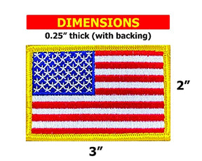 2 Pack Tactical USA Flag Embroidered Patch With Hook And Loop Backing