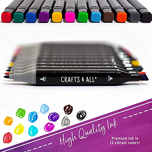 12 Pack Fabric Markers Pens Permanent Fabric Pens Textile Marker