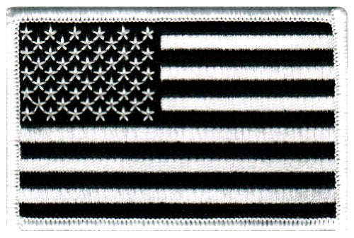 Black & White USA Flag Embroidered Patch America Iron On Patch Military