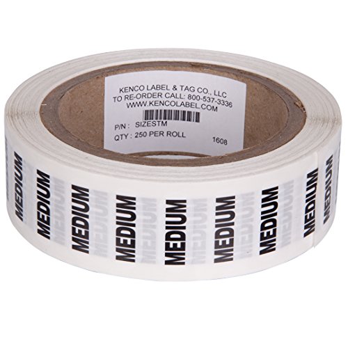 Medium Clothing Size Strip Labels 250 Strips Per Roll Clothing Size Labels