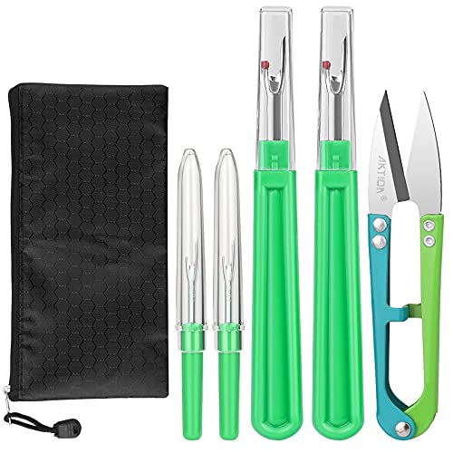 Green 2 Big And 2 Small Seam Thread Remover Kit With 1 Thread Nipper Tool Zipper Bag