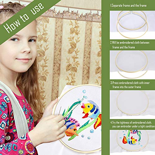 12 Pieces 8 Inch Embroidery Hoops Cross Stitch Hoop Ring For Art Craft Handy Sewing