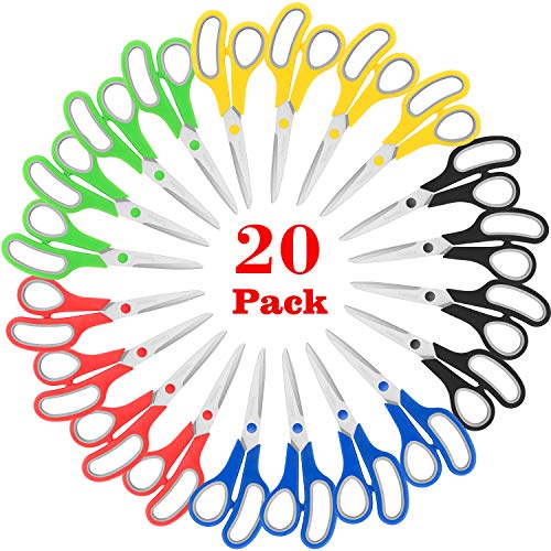 20 Pack Assorted Color Stainless Steel Scissors Craft Scissors