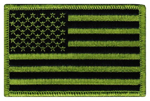 Green USA Flag Embroidered Patch America Iron On Patches Military