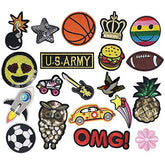 20 Pcs Kids Embroidered Patch Iron On Patch Applique Patches