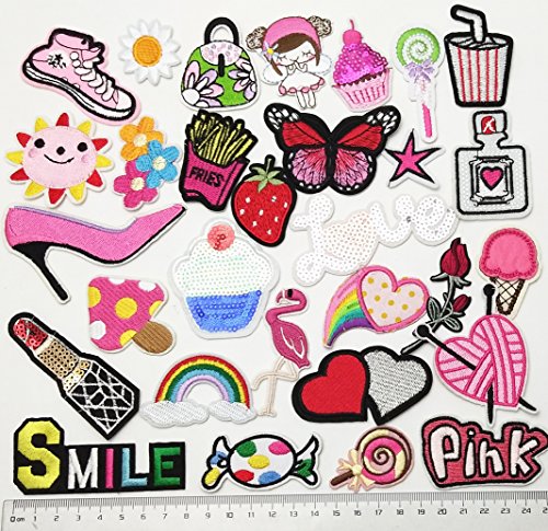 30 Pcs Random Assorted Styles Embroidered Patch Sew On Patch Applique Clothes