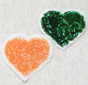 12 Pcs Love Heart With Sequin Kid Embroidered Patch Iron On Patch Applique