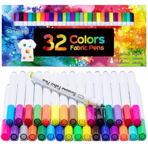 32 Colors Permanent Fabric Pens Fabric Markers Art Markers Set