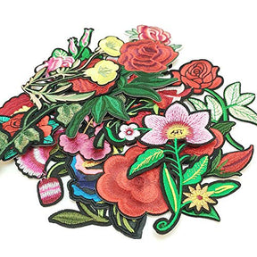 Rose Flowers 20 Pcs Embroidered Patch Iron On Applique Patch
