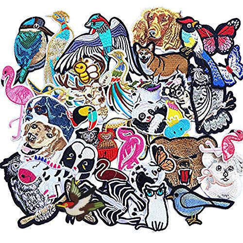 40 Pcs Animal Embroidered Patch Iron On Patch Applique For Kids