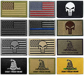12 Pcs Bundle American Flag USA Tactical Patches Set For Military
