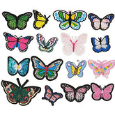 Random 16 Pcs Embroidered Butterfly Patch Iron On Patch Applique