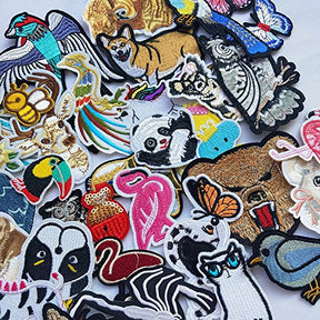 40 Pcs Animal Embroidered Patch Iron On Patch Applique For Kids